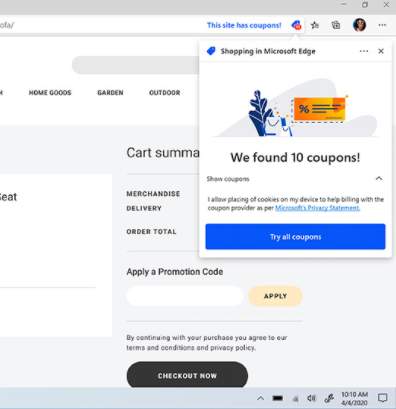 Microsoft Edge Coupons